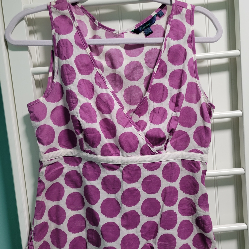 Boden Mauve Polka Dot Sleeveless Blouse